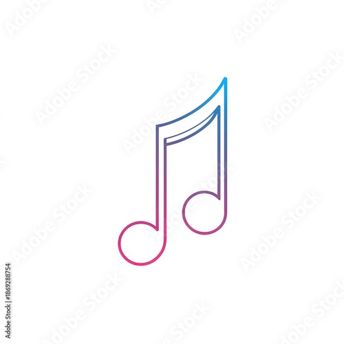 Stylized note symbol in minimal black line style over a white background for elegant visual use