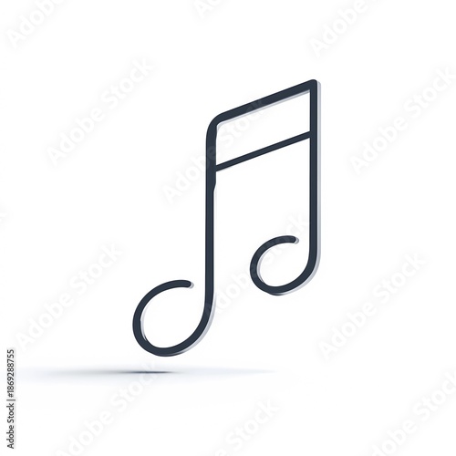 Stylized note symbol in minimal black line style over a white background for elegant visual use