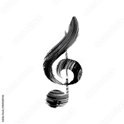Stylized note symbol in minimal black line style over a white background for elegant visual use