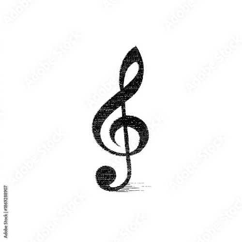 Stylized note symbol in minimal black line style over a white background for elegant visual use