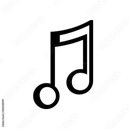 Stylized note symbol in minimal black line style over a white background for elegant visual use