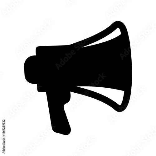 Black silhouette of a megaphone on a white background illustration vector
