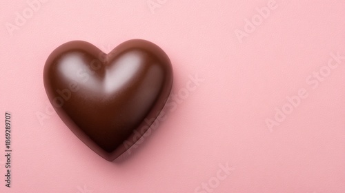 Romantic chocolate heart treat sweet delights food photography soft pink background close-up view love concept