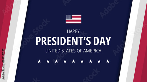 Happy Presidents Day United States of America Banner Design