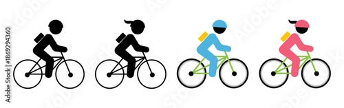 Bicycle rider icon isolated on white background. Bicycle rider icon in trendy design style. Bicycle rider icon modern and simple flat symbol for web site, mobile, logo, app, UI.