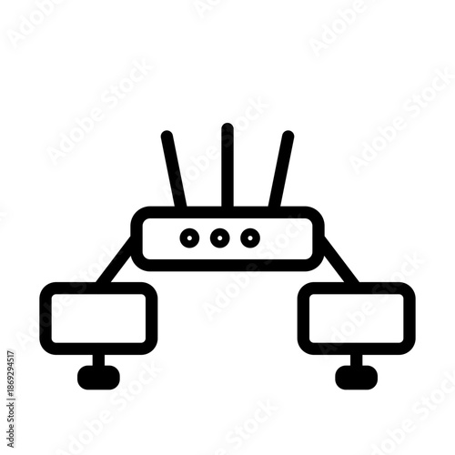 router icon connected to computer