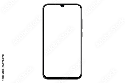 Smartphone Blank Screen Mockup Isolated on White Background PNG