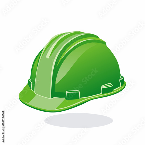 Green hard hat safety helmet for construction workers.