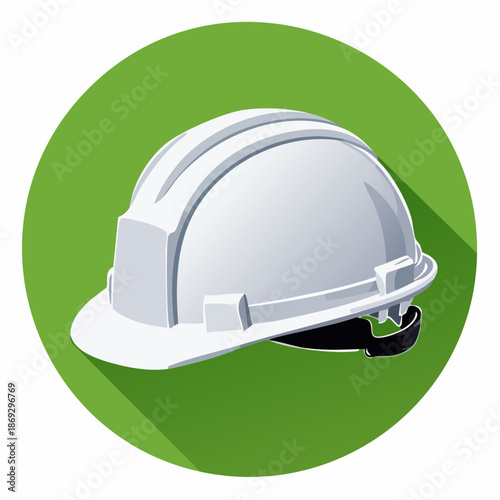 White Hard Hat Safety Equipment for Construction Workers.