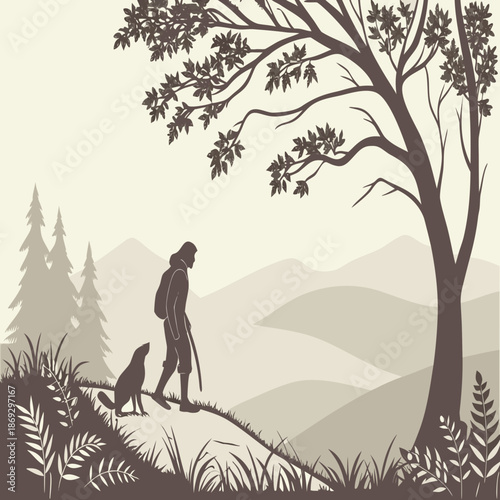 Minimal paper cut abstract background, layered vector shapes simulating paper depth