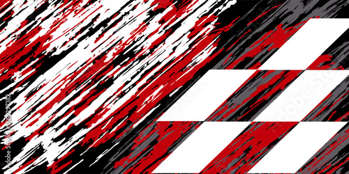 car stickers with red and white brush stroke pattern, abstract banner, sporty lines, red and white color combination, brush stroke pattern, grunge design, modern.eps.10.