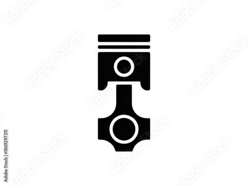 Illustration of a Piston in Isolation on a Plain Background