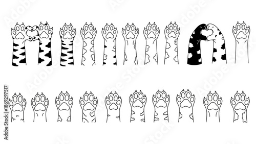 Cat Legs and Paws Vector – Pattern Recognition Puzzle with Stylized Fur Designs for Observational Games, Pet-Themed Graphics, and Educational Visual Projects