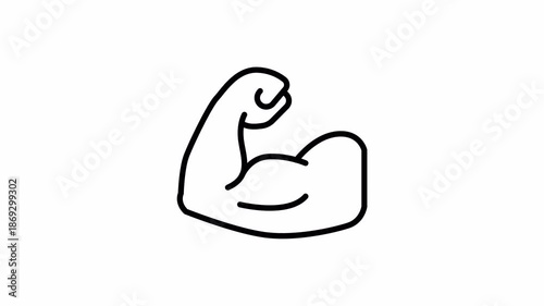 Muscle Bicep Icon Animation 4K Transparent Background Seamless Loop 