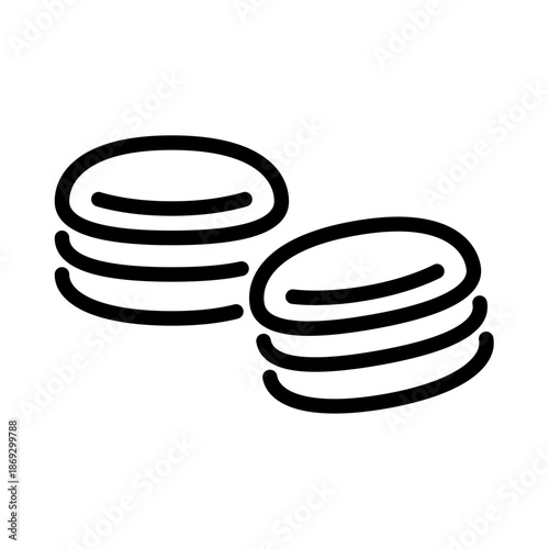 macaroon outline icon. macaroon black line illustration.