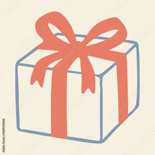 Gift Box with Ribbon vector illustration