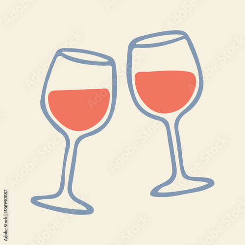Wine Glasses Toasting vector illustration