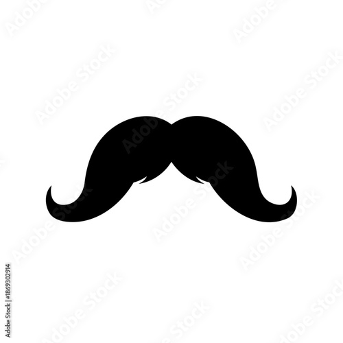 Classic mustache design in black and white for retro fashion styles