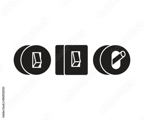 electric switch icons set illustration vector