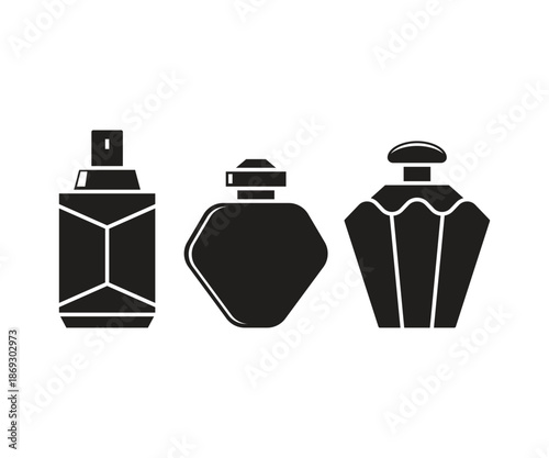 perfume bottle icons set illustration vector
