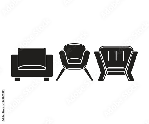 sofa icons set illustration vector