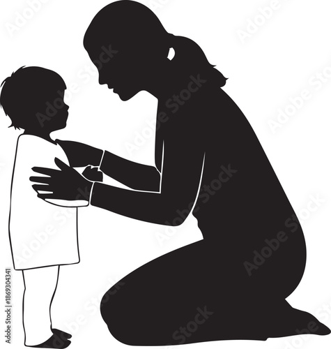 Mother comforting child