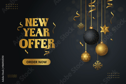 New Year Offer Template Poster Vector Design