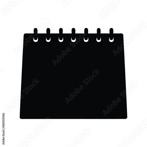 Black silhouette of tear off calendar, daily schedule, date keeper, and timeline