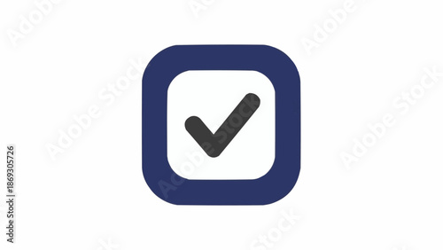 Checkmark Symbol in Blue Square.