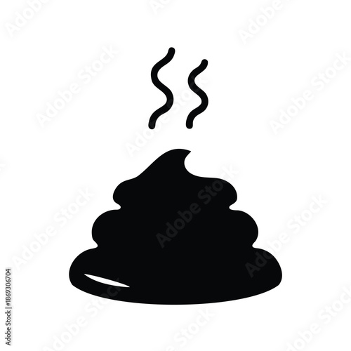 Simple graphic illustration of a pile of poop with rising steam