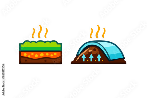 Illustration of geothermal energy production