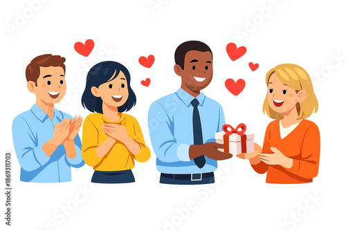 Giving a gift with joy and love
