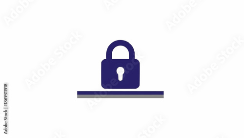 Padlock with keyhole on surface.