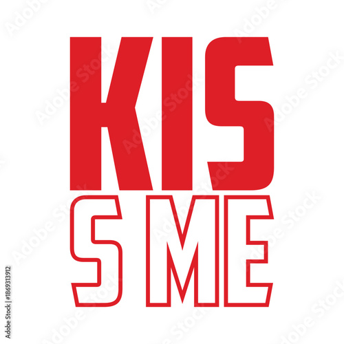 "Kiss me" black handwritten lettering with leopard print lip mark, isolated on a white background. Vector illustration perfect for t-shirt prints, posters, and romantic or fashion-themed designs