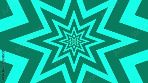 Teal and Cyan Star Tunnel Background pattern geometric