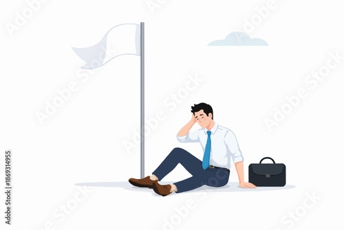 Sad man with briefcase