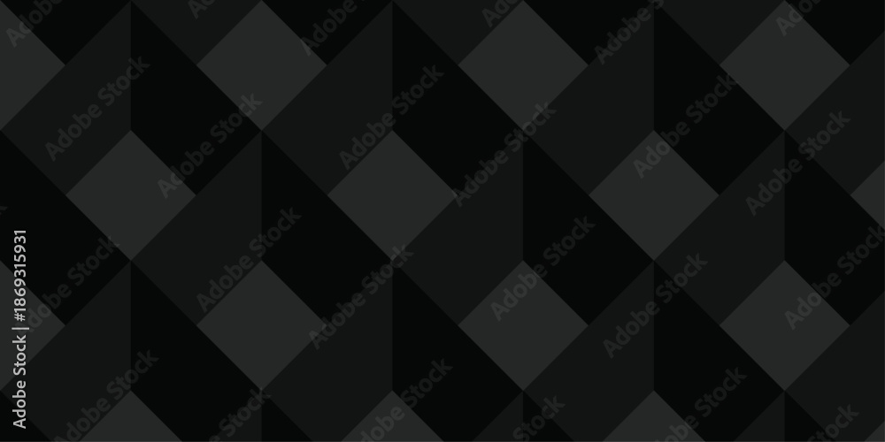 Fototapeta premium Minimal abstract black geometric cube creative concept triangle overlap square technology background. digital cubes fabric and wallpaper grid block texture background.