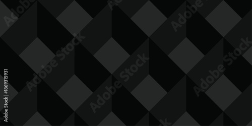 Minimal abstract black geometric cube creative concept triangle overlap square technology background. digital cubes fabric and wallpaper grid block texture background.