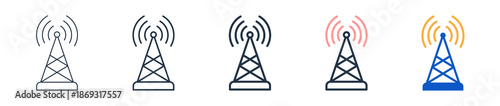 Wireless Network different style icons set vector illustration. 