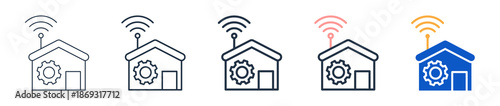 Home Automation different style icons set vector illustration. 