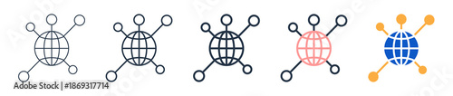 Network different style icons set vector illustration. 