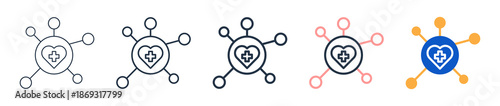 Connected Health different style icons set vector illustration. 