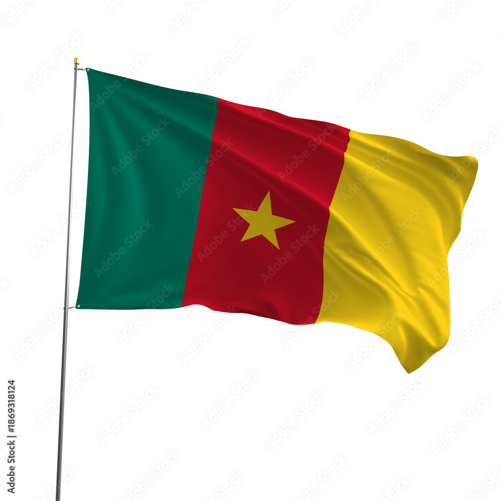 Obraz premium Flag of Cameroon on Transparent Background