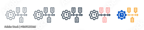 Project Timeline different style icons set vector illustration. 