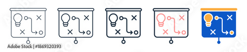 Strategic Plan different style icons set vector illustration. 