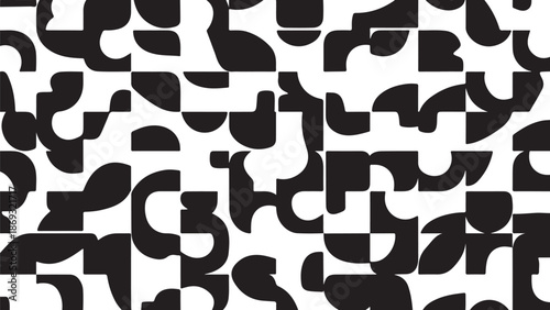Abstract Black and White Geometric Pattern Background