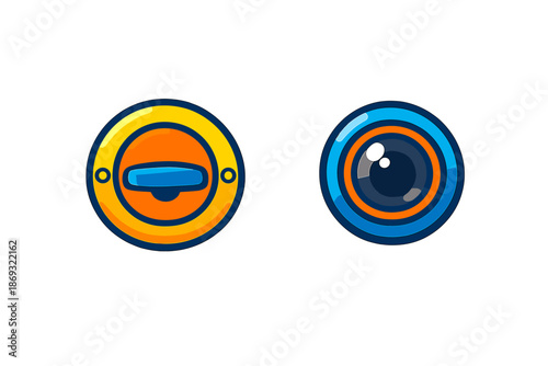 VR Headset and Camera Lens Icons