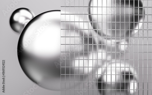 Abstract geometric shapes, abstract spheres, mobile phone wallpaper, desktop wallpaper, 3d rendering.