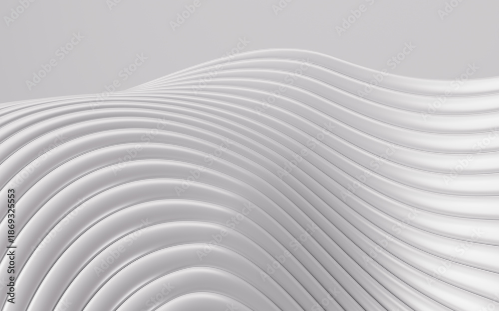 Obraz premium White abstract multi-layered curved background, 3d rendering.