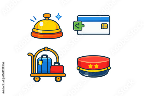Hotel icons set